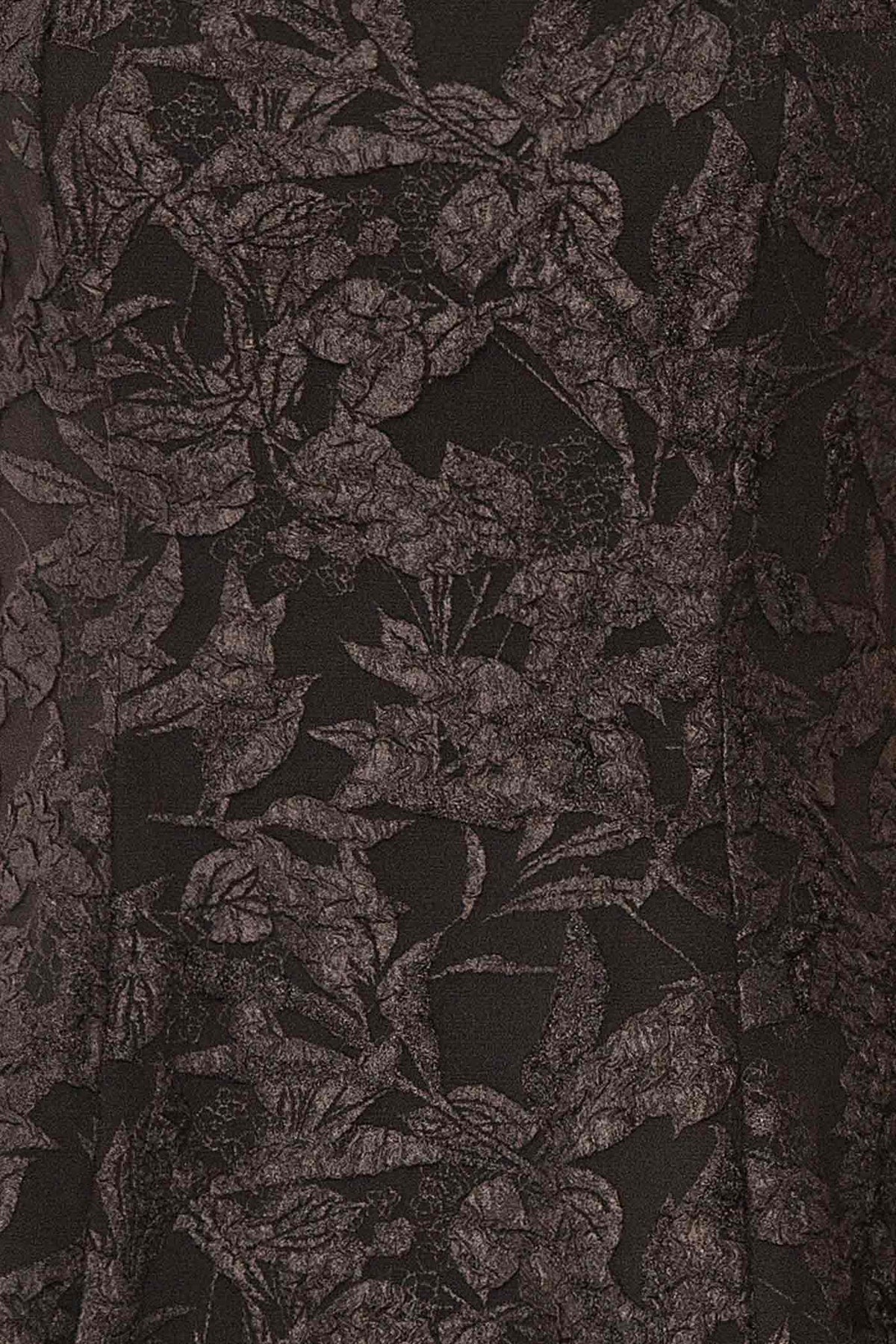 fabric view of Adalise Black Jacquard Short Dress at Boutique 1861