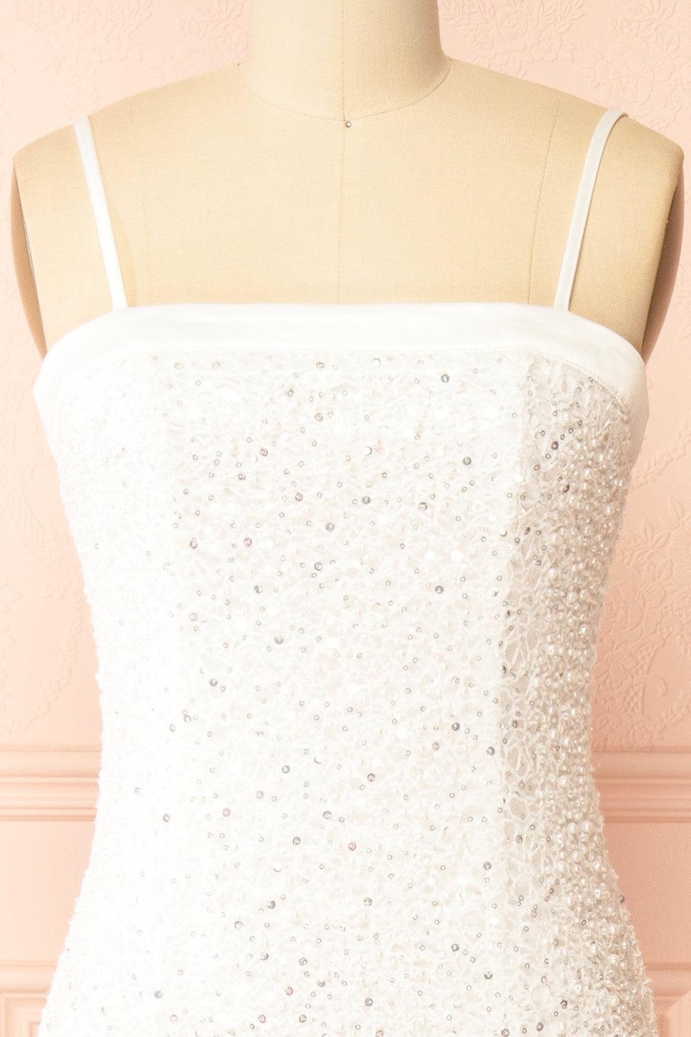 Adelina Midi White Beaded Dress | Boudoir 1861 front