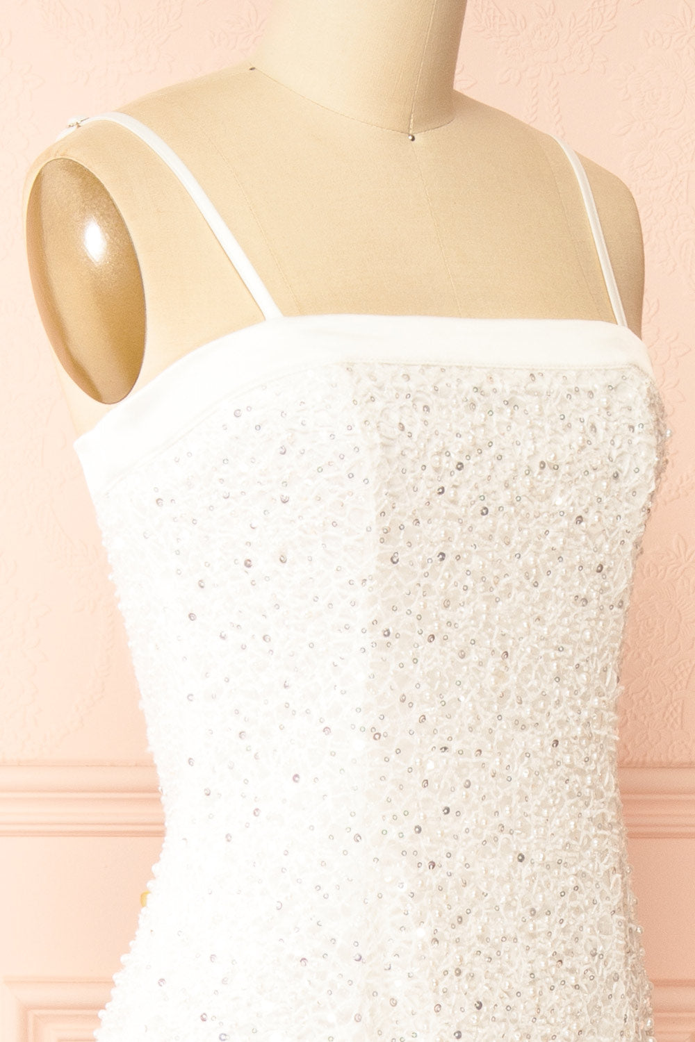 Adelina Midi White Beaded Dress | Boudoir 1861 side