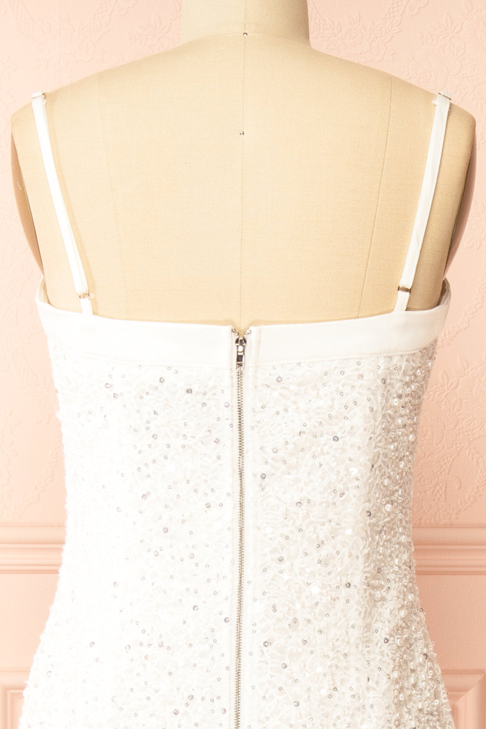Adelina Midi White Beaded Dress | Boudoir 1861 back