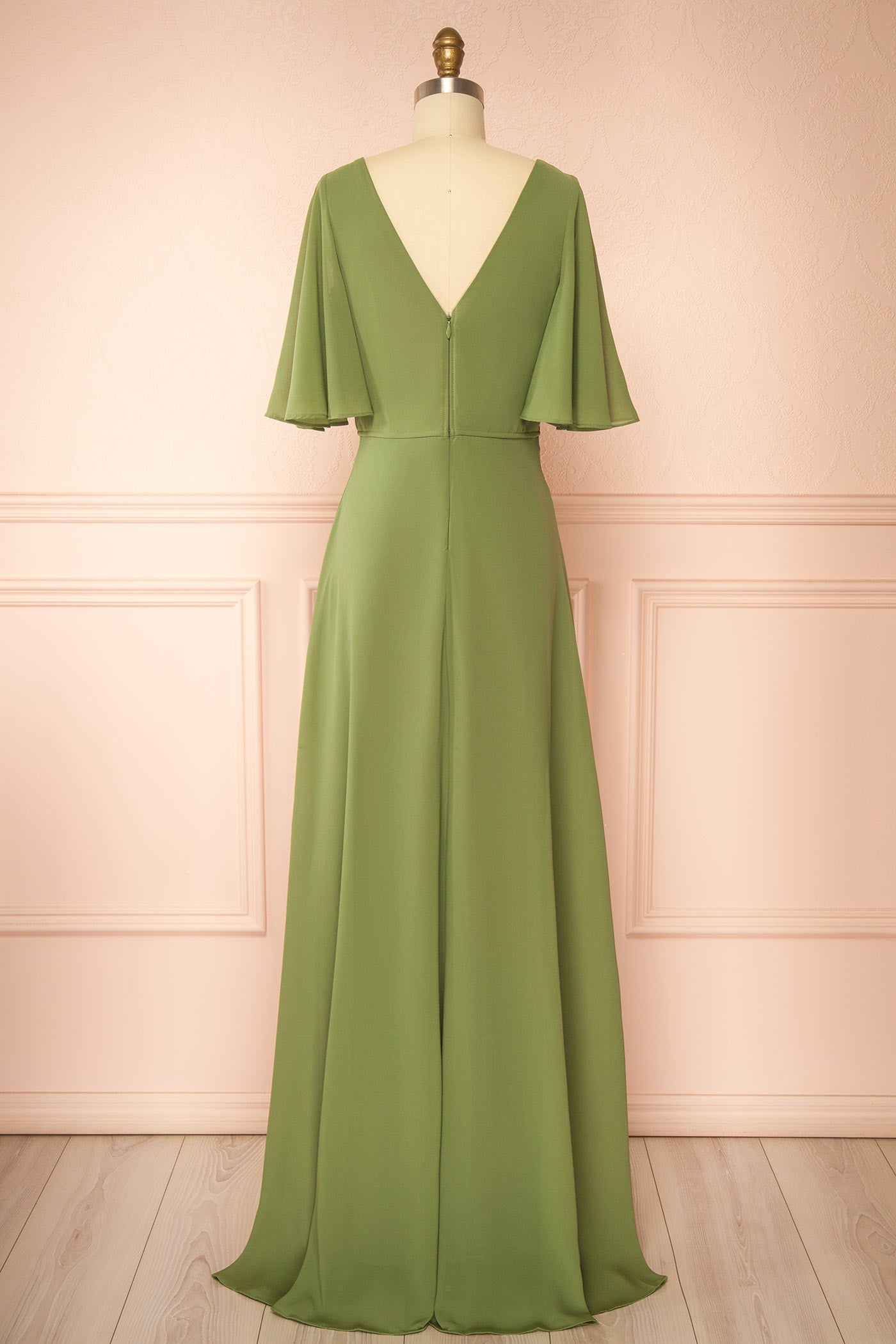 Adelphia Kaki | Robe Maxi en Chiffon