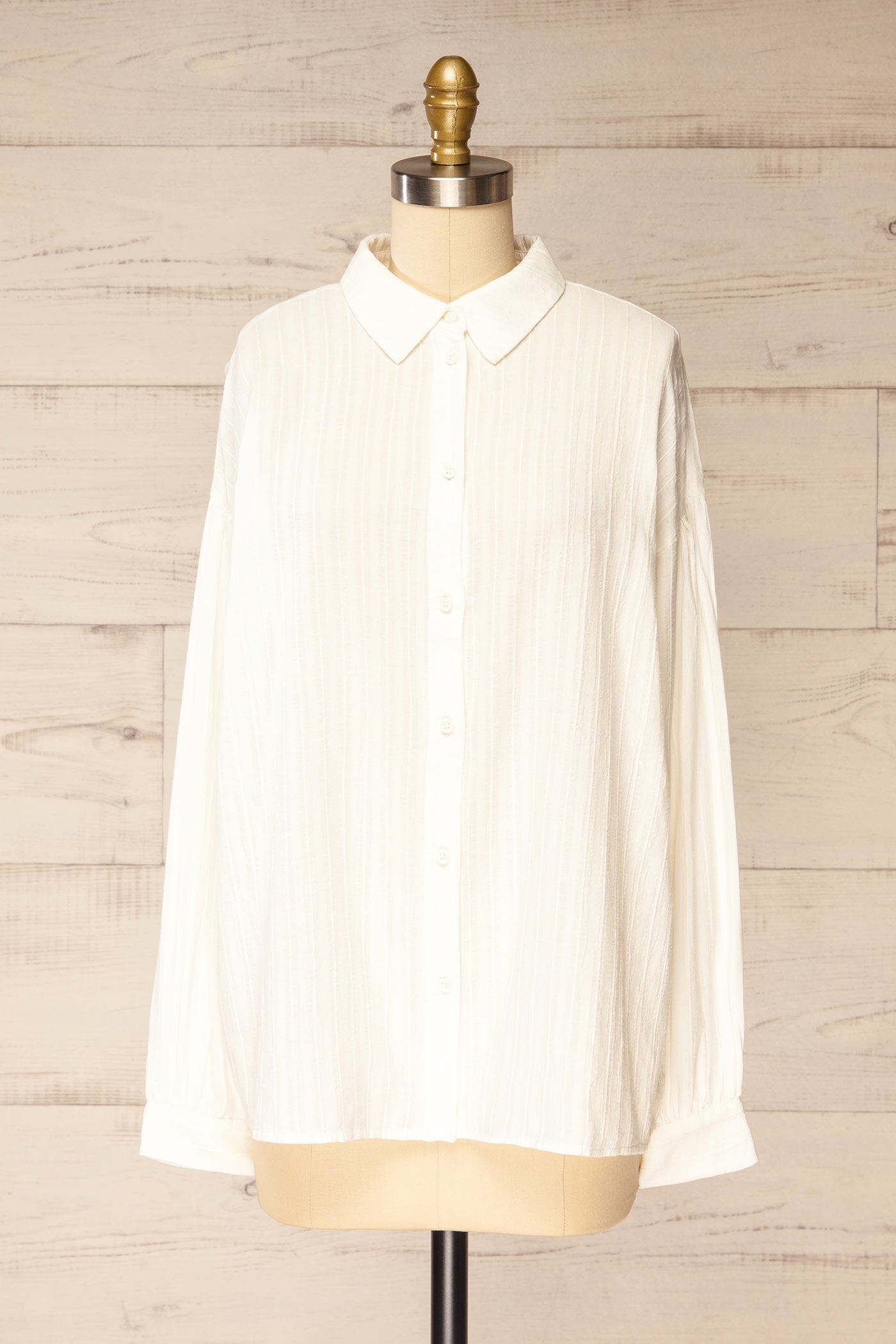 Adenau Sheer Ivory Textured Shirt | La petite garçonne front