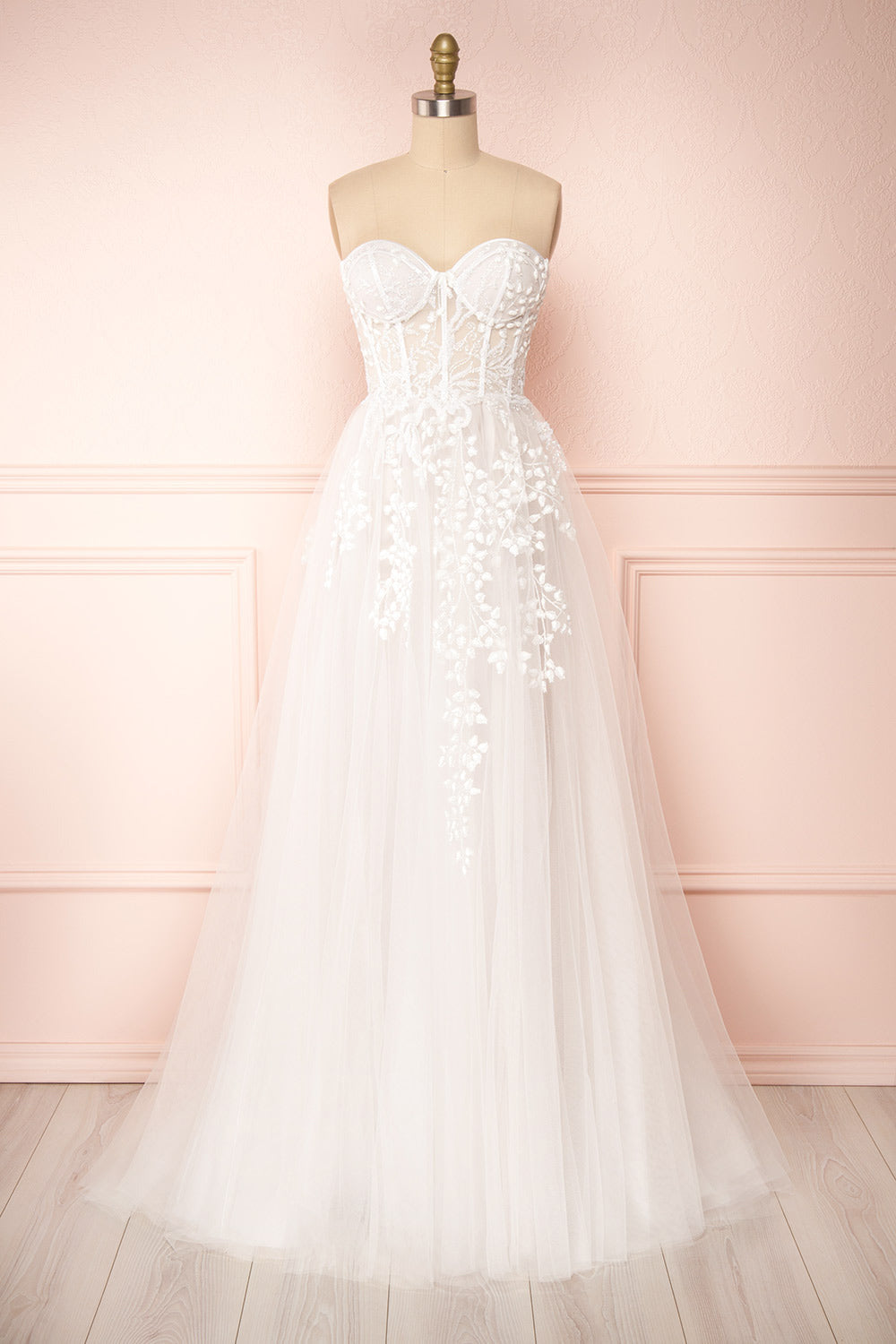 Adrasthee Bustier Tulle Wedding Dress w/ Slit | Boudoir 1861