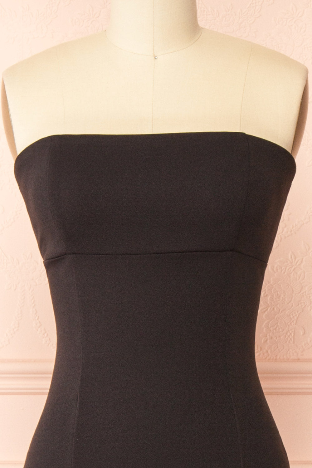 Aeji Black Strapless Mermaid Dress w/ Corset Back | Boutique 1861 front