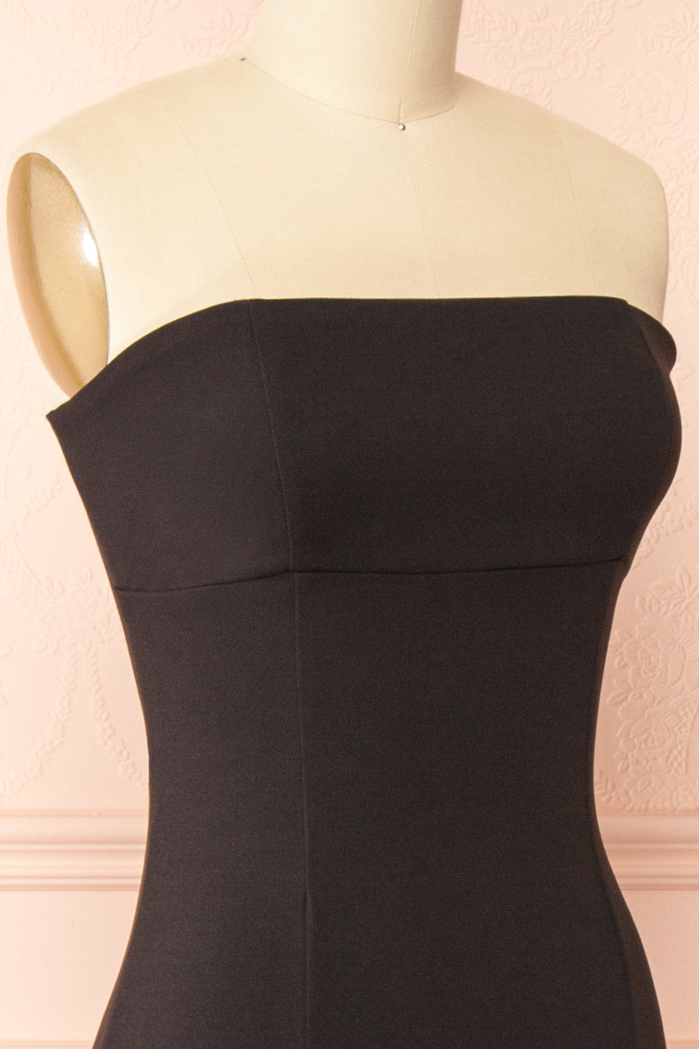 Aeji Black Strapless Mermaid Dress w/ Corset Back | Boutique 1861 side