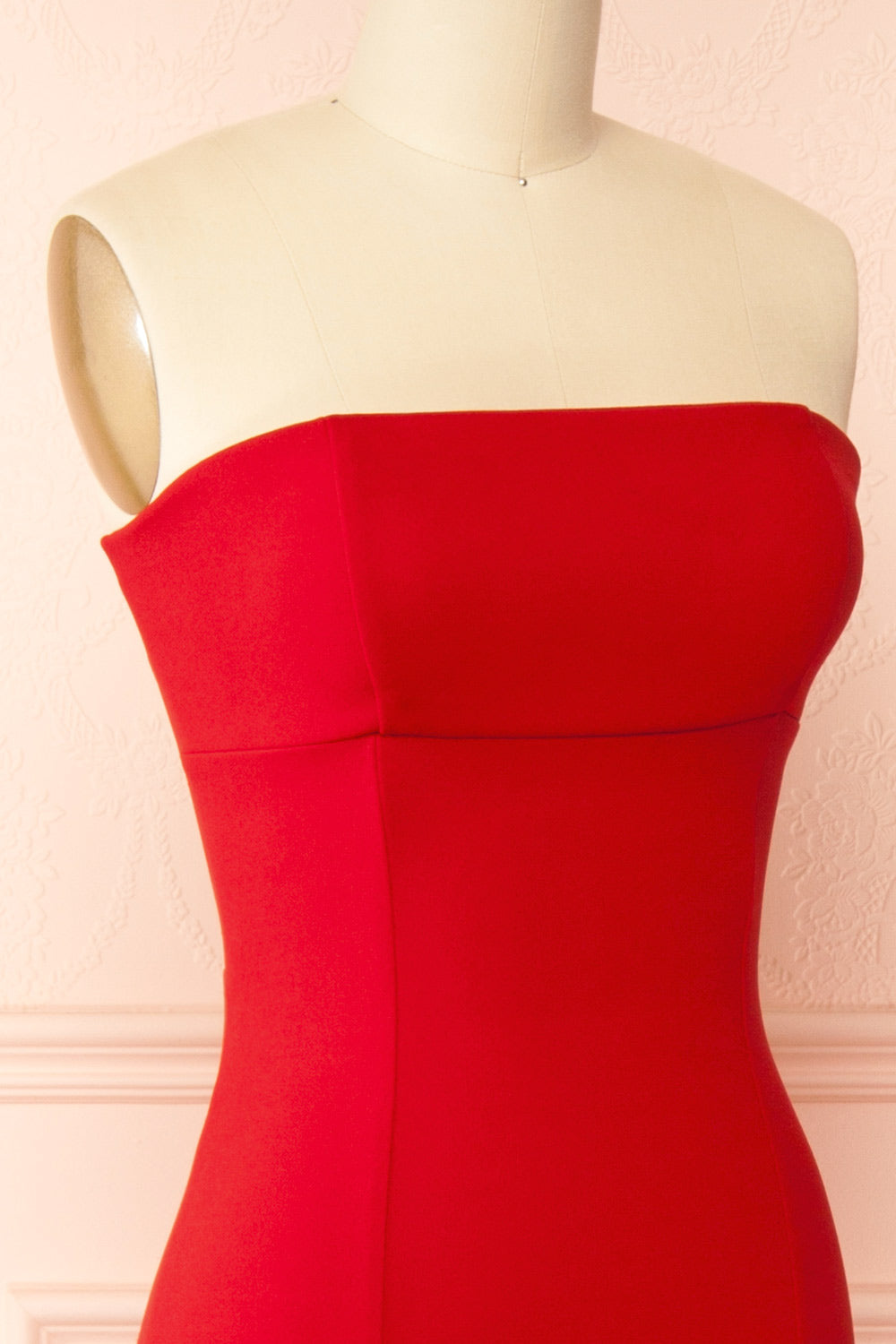 Aeji Red Strapless Mermaid Dress w/ Corset Back | Boutique 1861 side