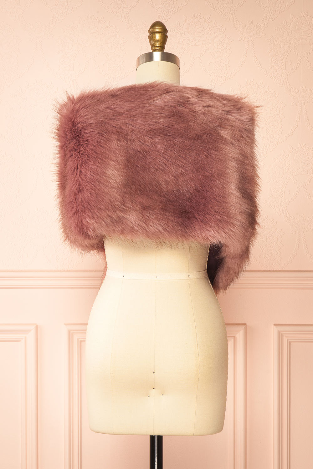 Aglae Mauve Faux Fur Shawl Wrap | Boudoir 1861 back view
