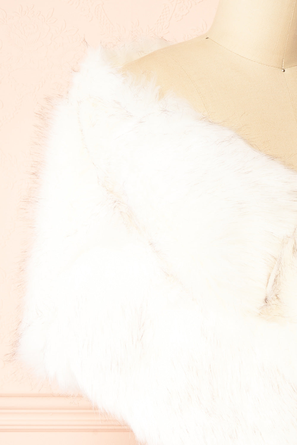 Aglae Silver Faux Fur Shawl Wrap | Boudoir 1861 side