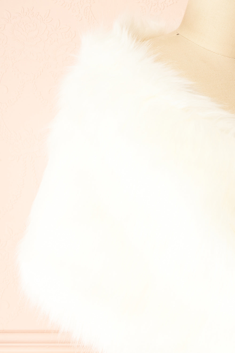 Aglae Ivory Faux Fur Shawl Wrap | Boudoir 1861 side