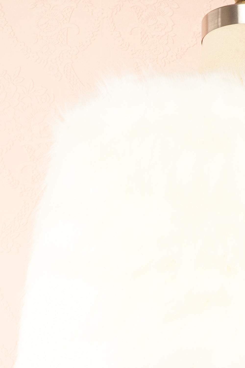 Aglae Ivory Faux Fur Shawl Wrap | Boudoir 1861 back