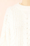 Aishlee Ivory Oversized Knit Sweater | Boutique 1861 front close-up