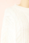 Aishlee Ivory Oversized Knit Sweater | Boutique 1861 side close-up