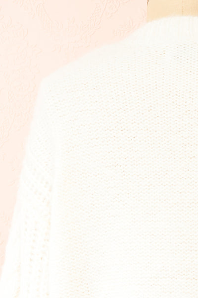 Aishlee Ivory Oversized Knit Sweater | Boutique 1861 back close-up