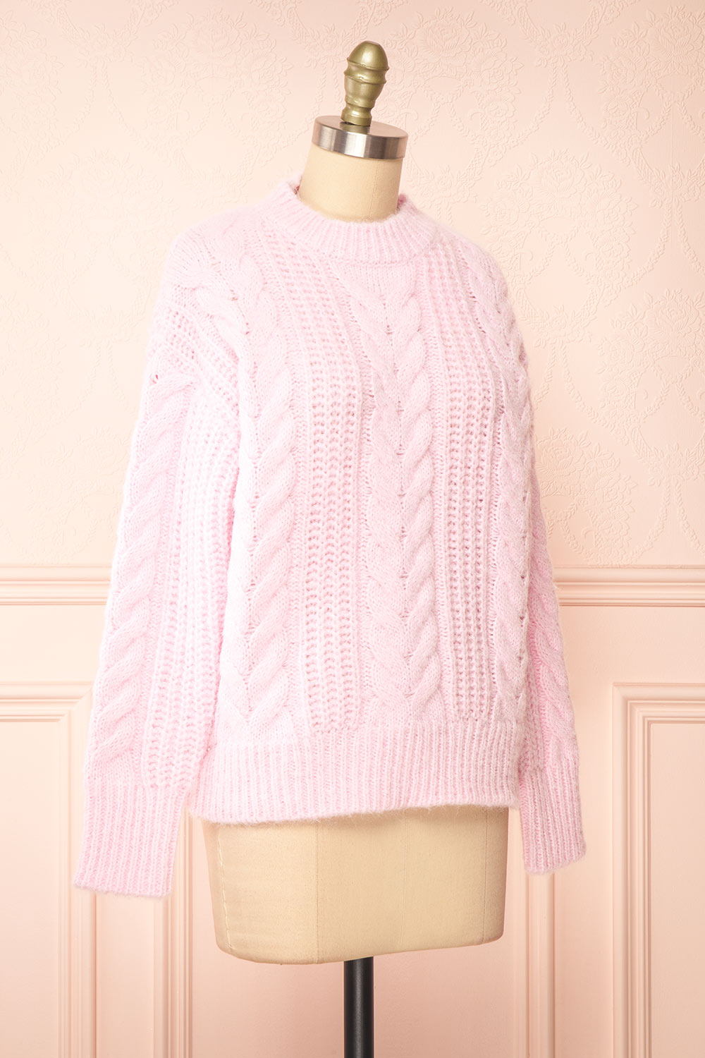 Aishlee Pink Oversized Knit Sweater | Boutique 1861 side view