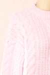 Aishlee Pink Oversized Knit Sweater | Boutique 1861 side close-up