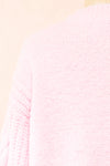 Aishlee Pink Oversized Knit Sweater | Boutique 1861 back close-up
