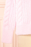 Aishlee Pink Oversized Knit Sweater | Boutique 1861 sleeve
