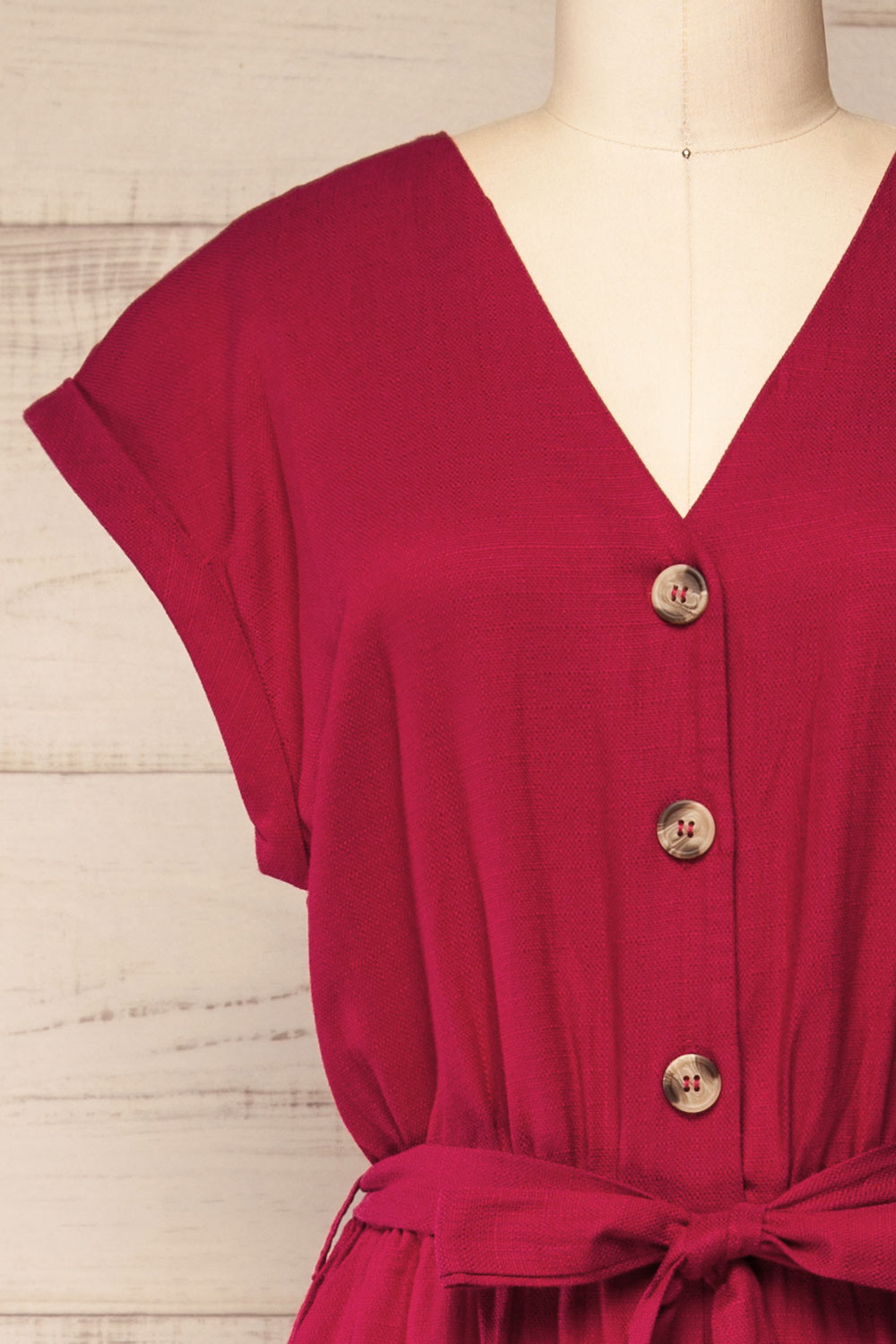 Aisling Red Loose Fitting Jumpsuit w/ Belt | La petite garçonne front