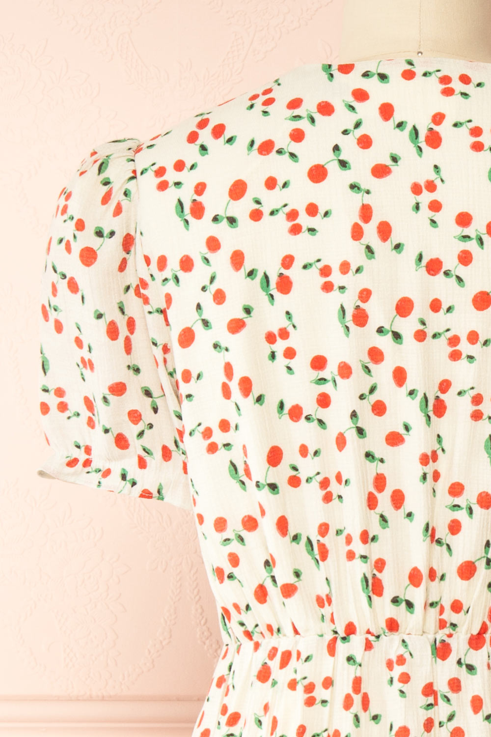 Akkos Short Sleeve Midi Dress w/ Orange Pattern | Boutique 1861 back