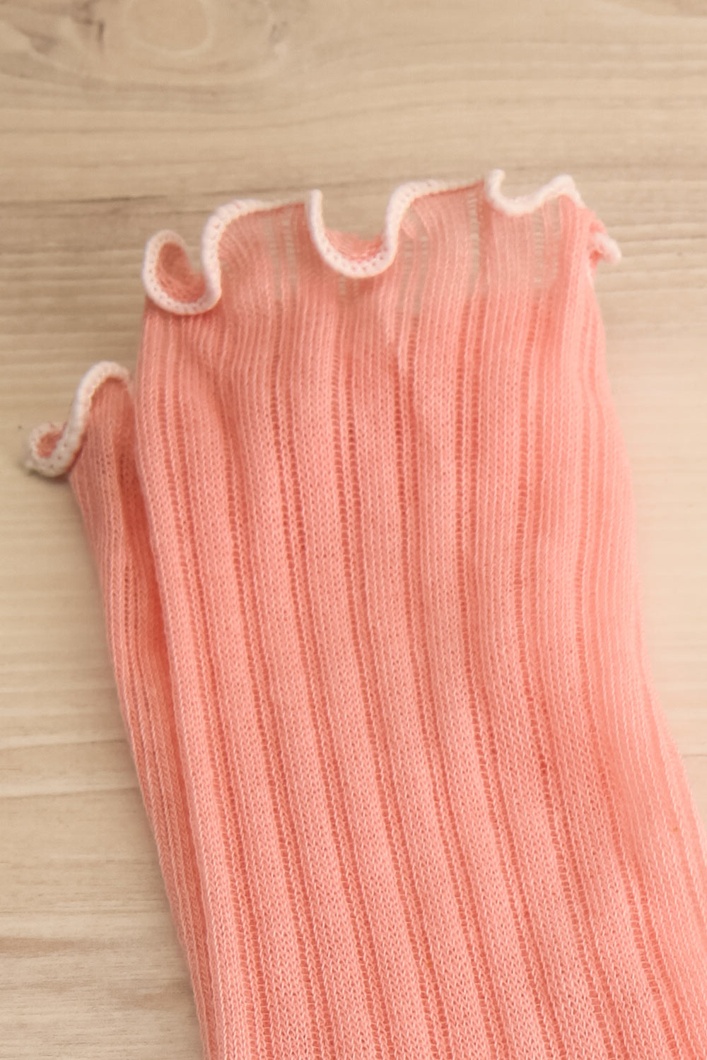 Alaska Pink Socks with Sheer Stripes | La petite garçonne