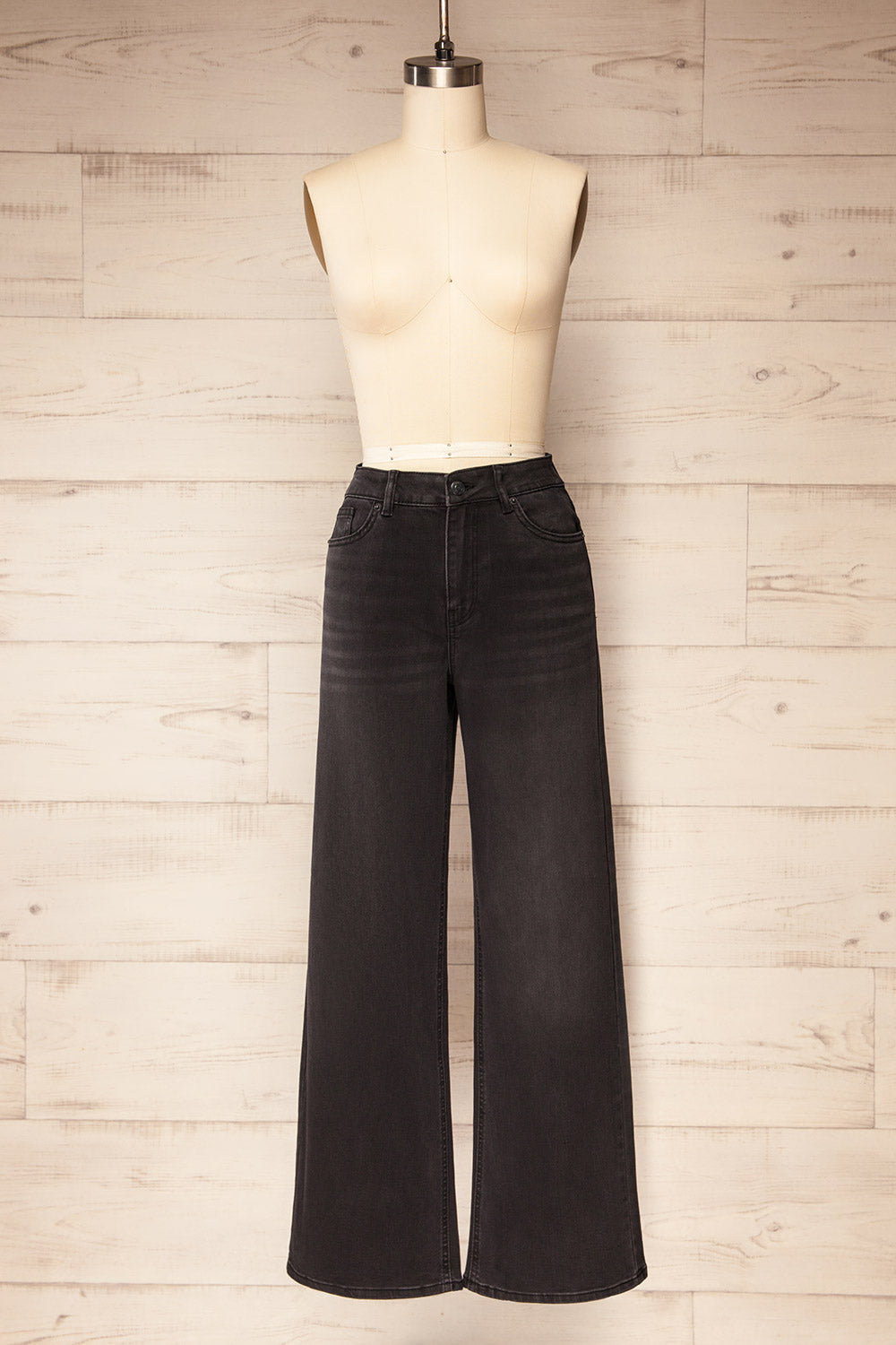 Alatri Black Stretch High-Waisted Denim Pants | La petite garçonne front view