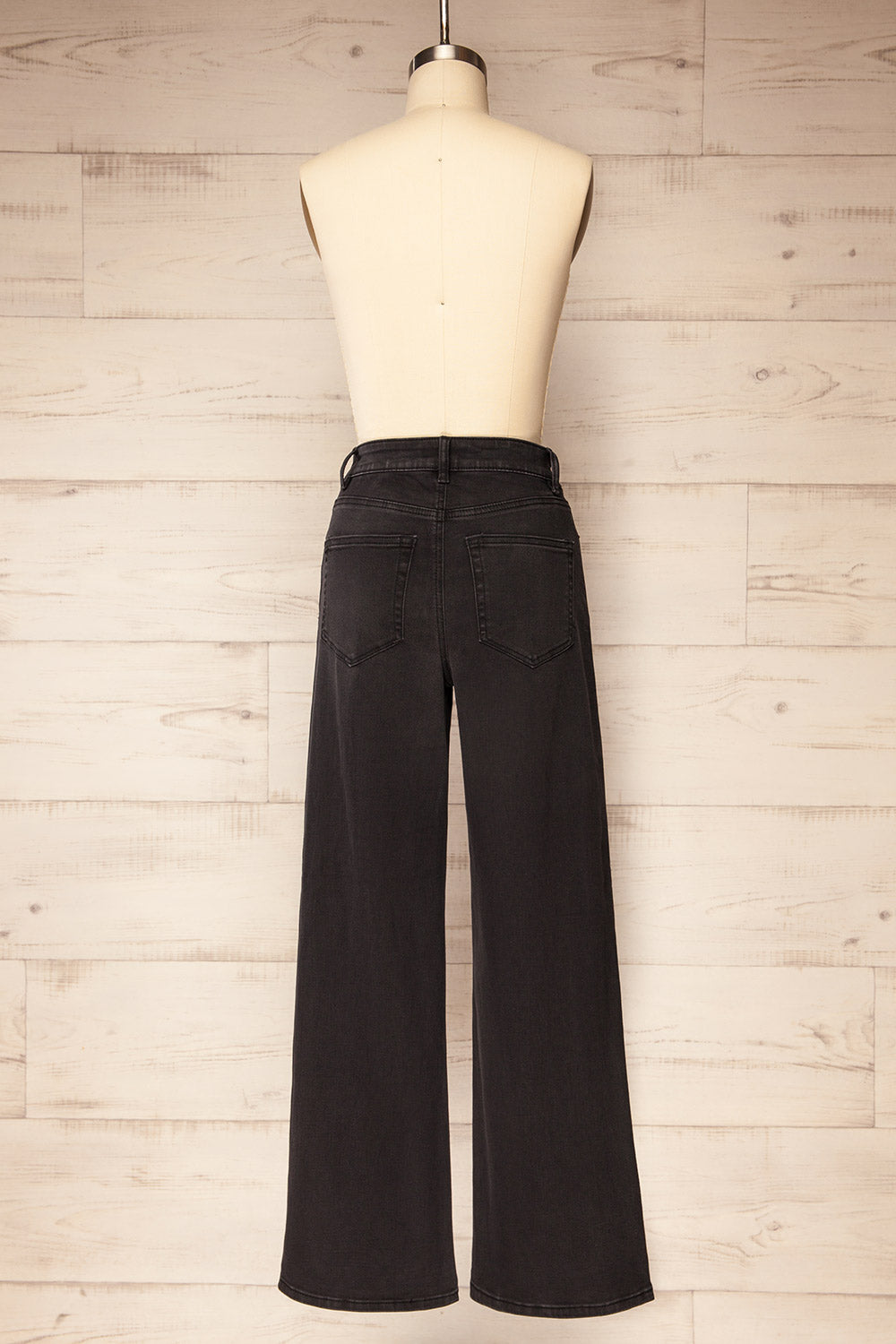 Alatri Black Stretch High-Waisted Denim Pants | La petite garçonne back view