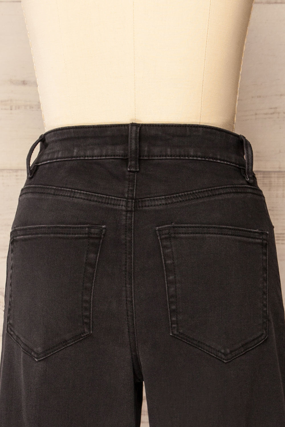 Alatri Black Stretch High-Waisted Denim Pants | La petite garçonne back