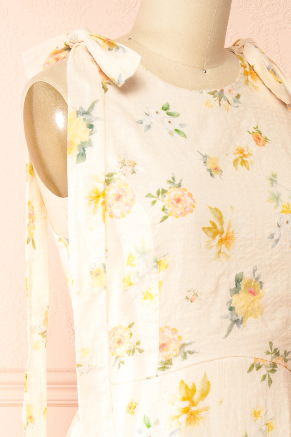 Albanne Maxi Floral Dress with Bow Straps | Boutique 1861 side