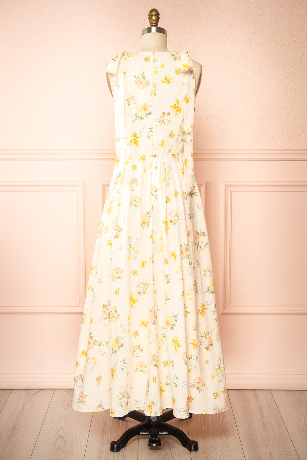 Albanne Maxi Floral Dress with Bow Straps | Boutique 1861 back