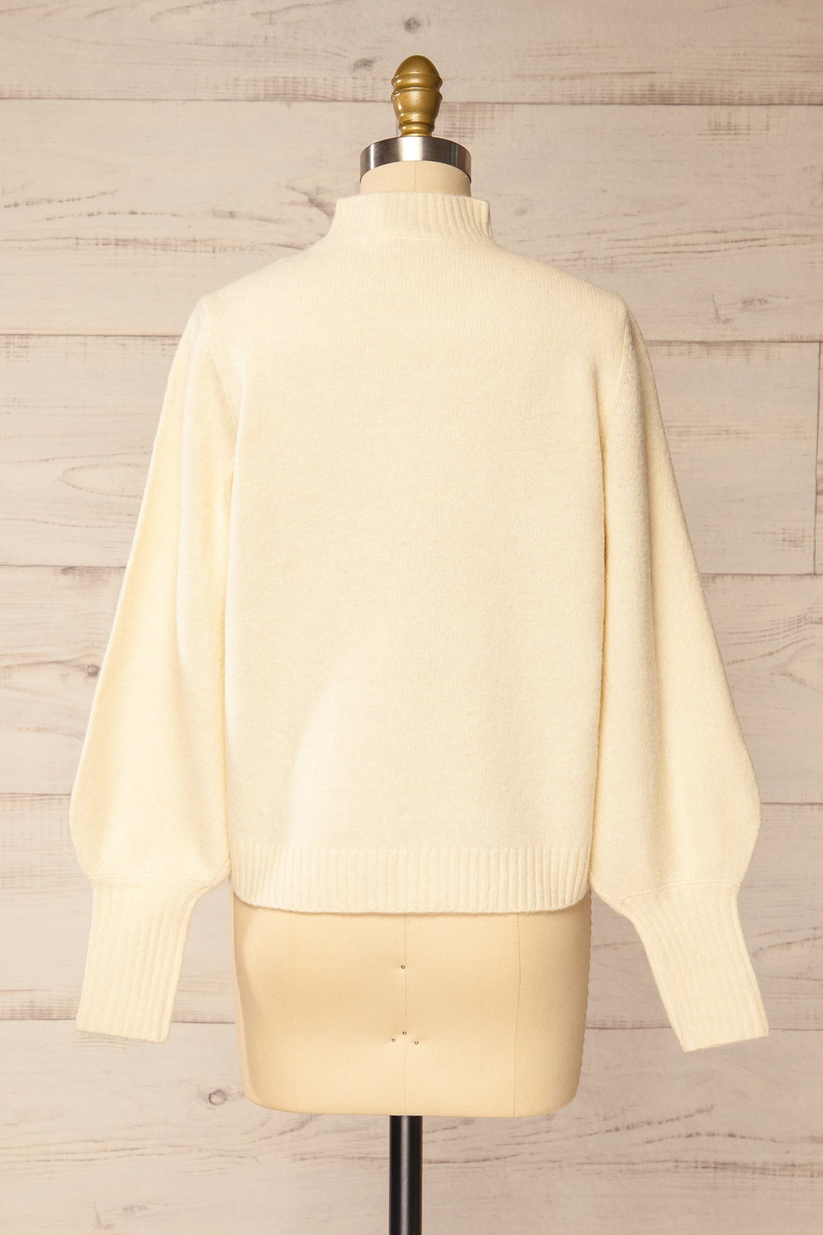 back view of Albury Ivory Sweater with Leaf Embroidery at La petite garçonne