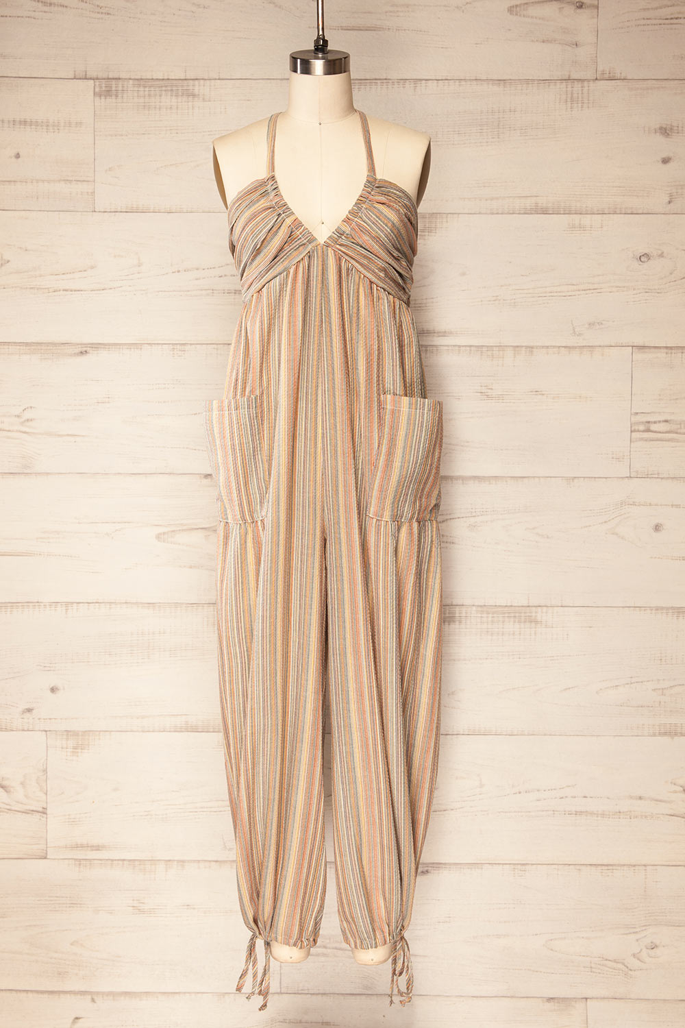 Alep Multicolor Striped Jumpsuit | La petite garçonne front view