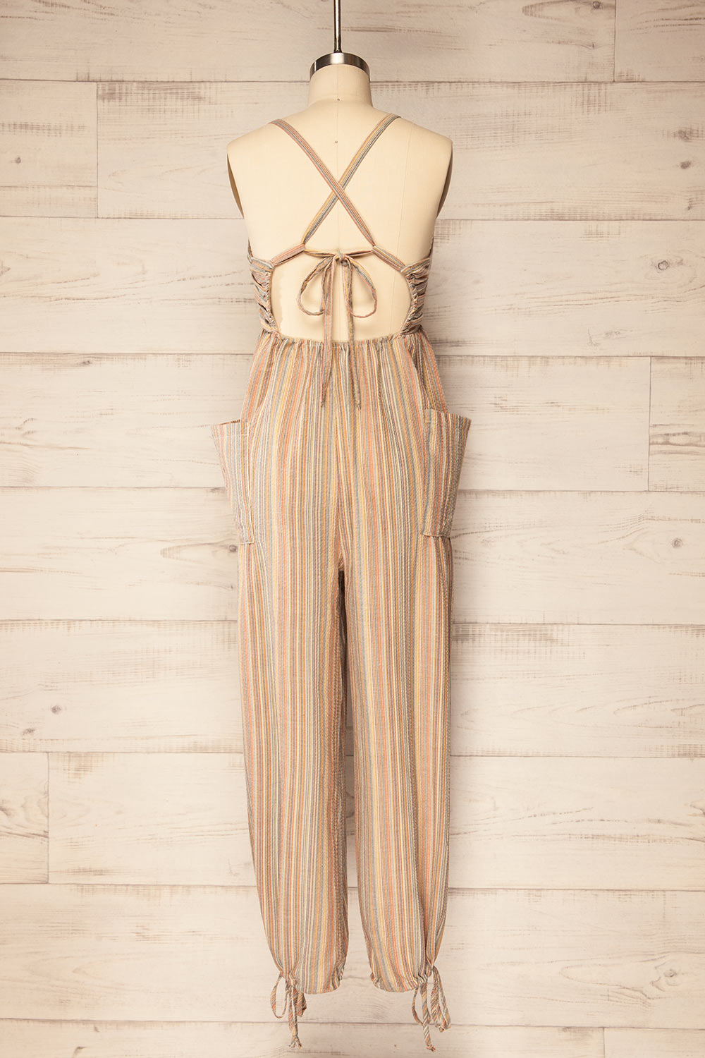 Alep Multicolor Striped Jumpsuit | La petite garçonne back view