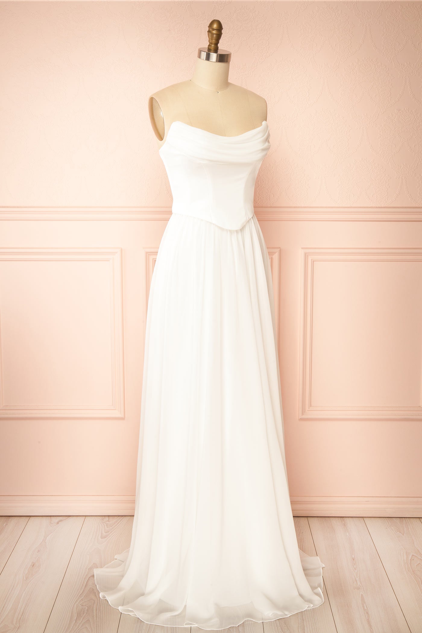Alessandra Corset Wedding Dress with Scarf | Boudoir 1861 side view