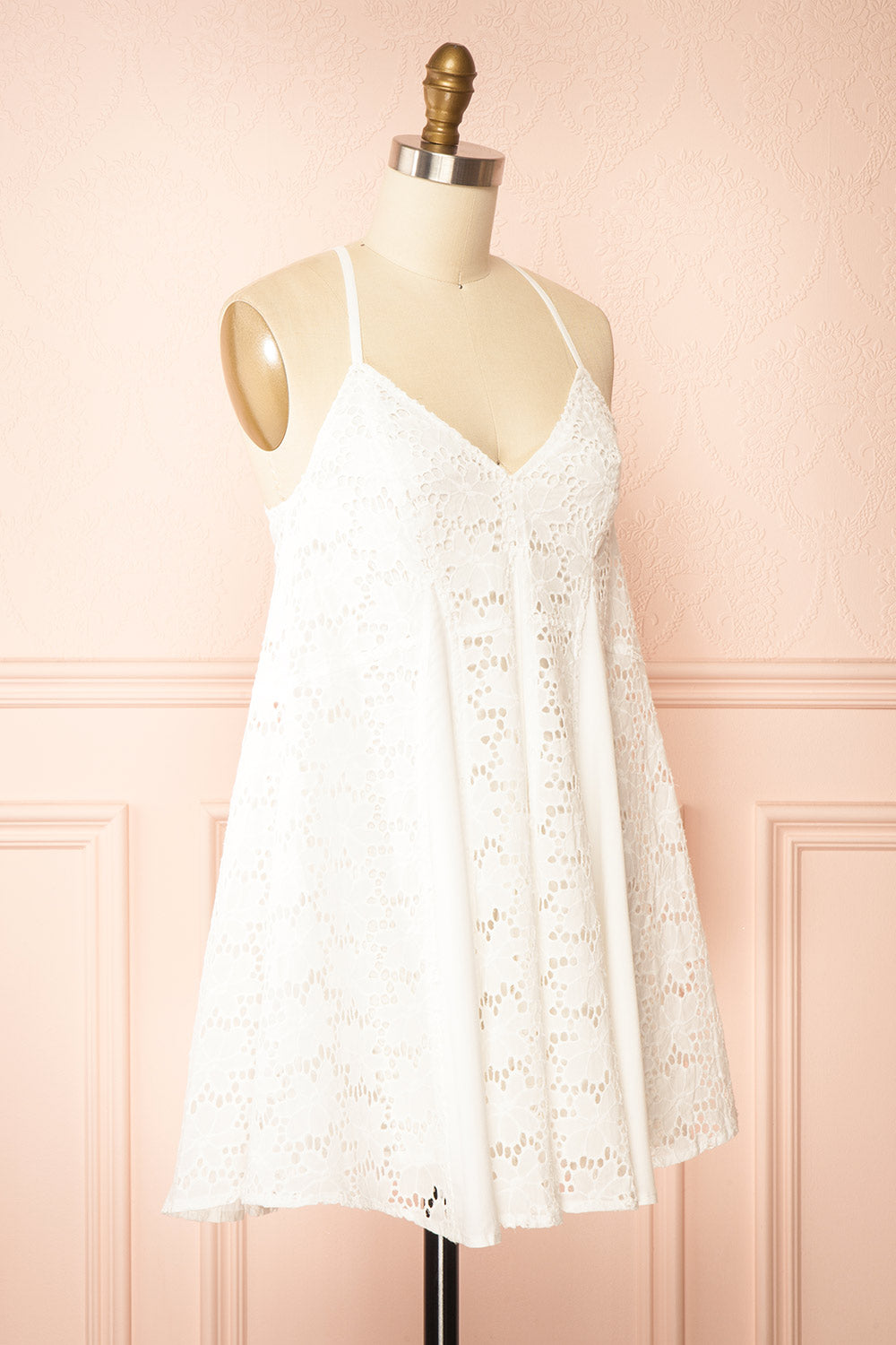 Alexandrine Short White Openwork Dress | Boutique 1861 back view