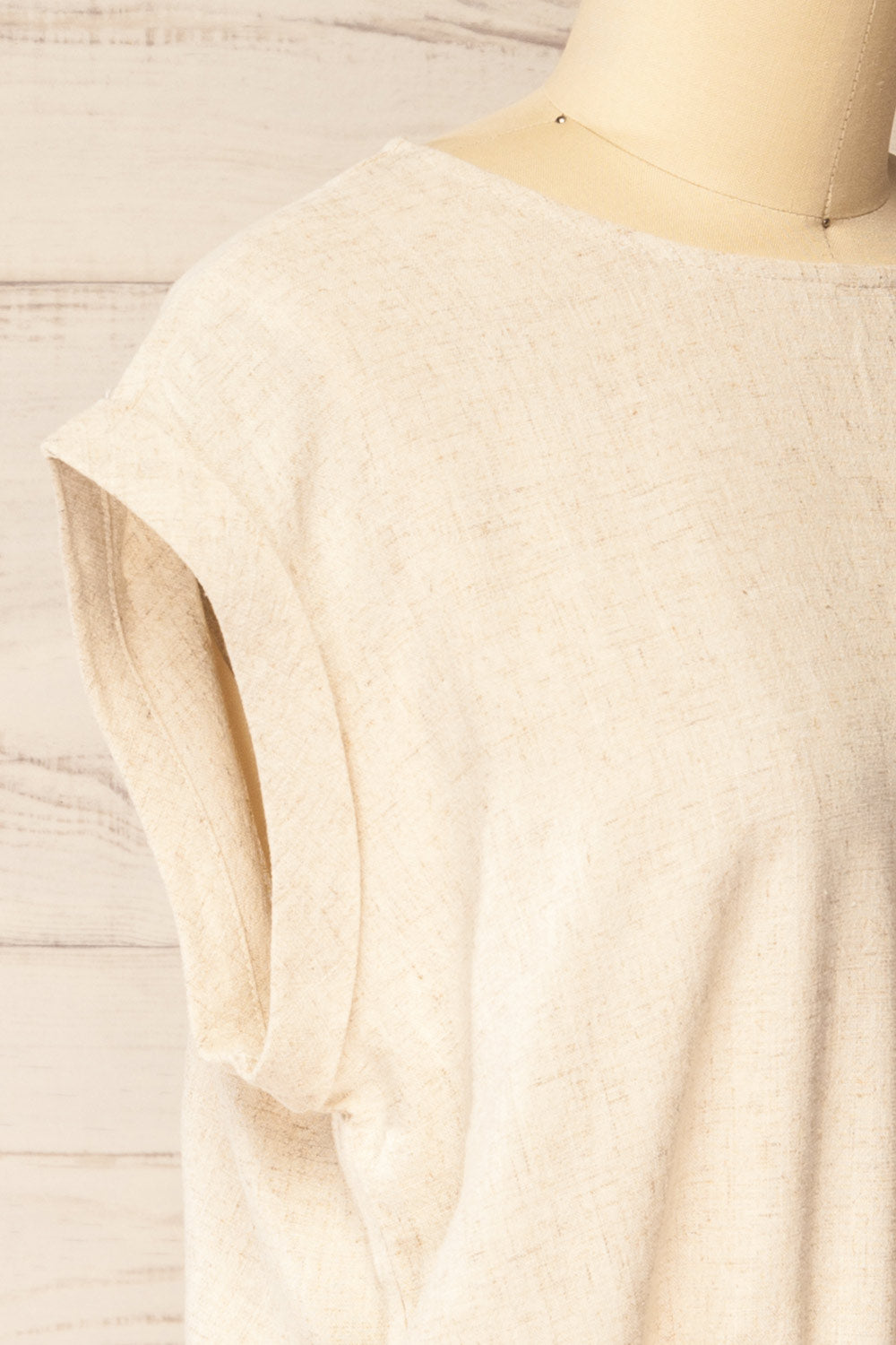 Alexiane Beige Crop Top w/ Adjustable Waist | La petite garçonne side