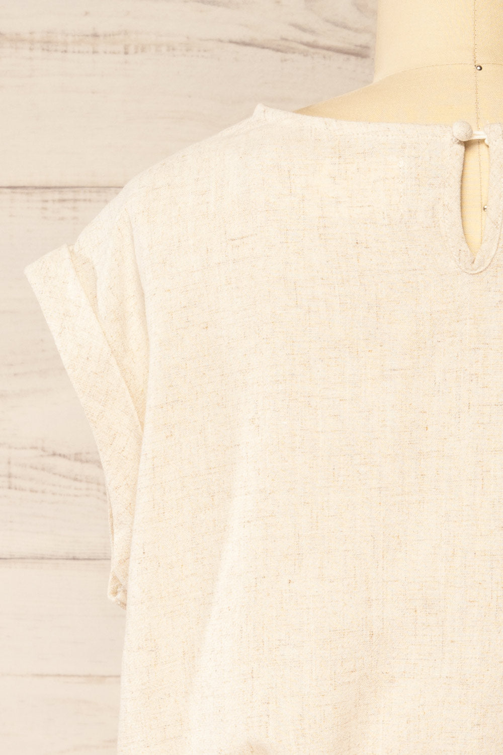 Alexiane Beige Crop Top w/ Adjustable Waist | La petite garçonne back