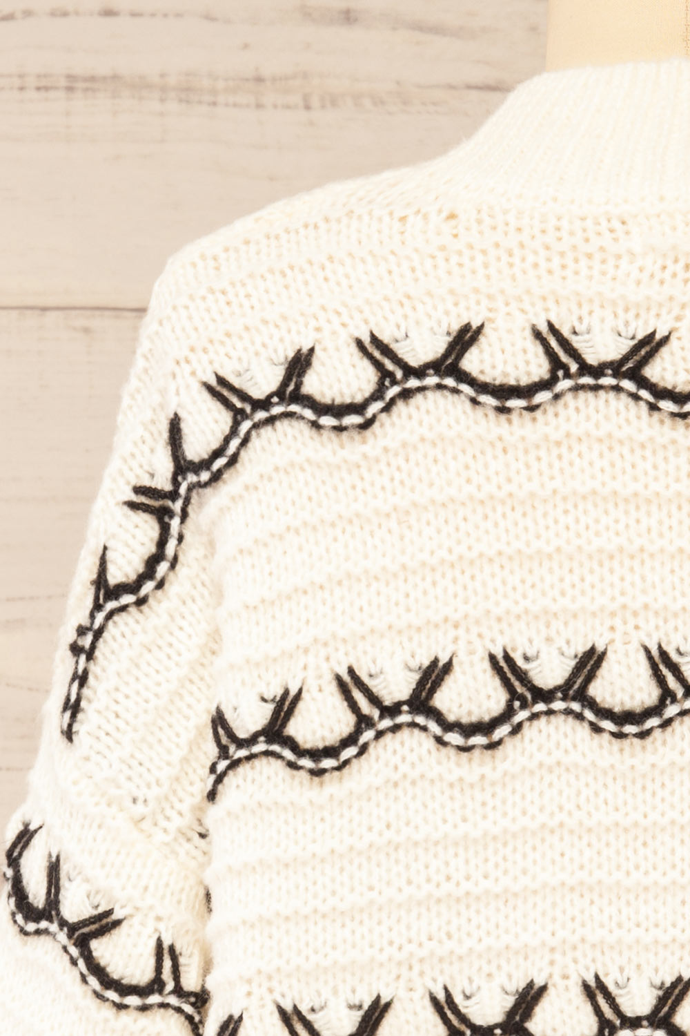 Alfreton Ivory Round Mock Knit Sweater | La petite garçonne back