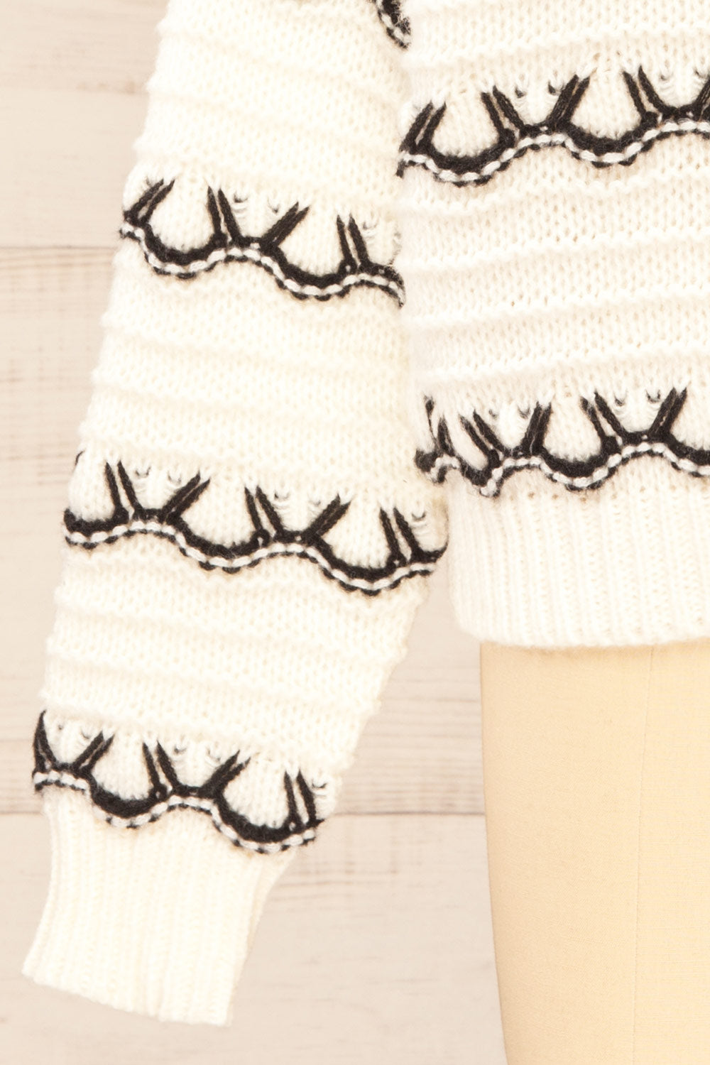 Alfreton Ivory Round Mock Knit Sweater | La petite garçonne bottom