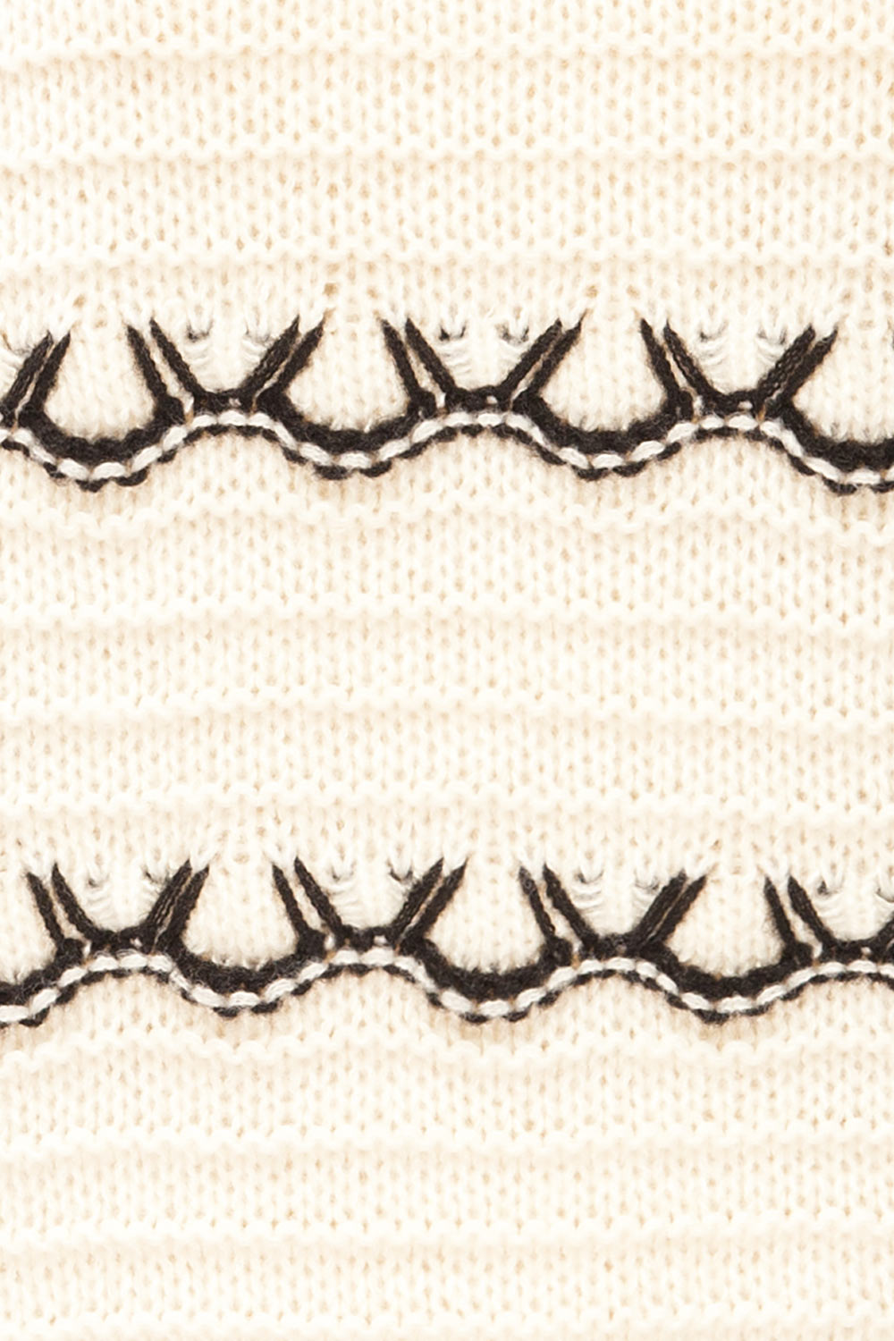 Alfreton Ivory Round Mock Knit Sweater | La petite garçonne fabric