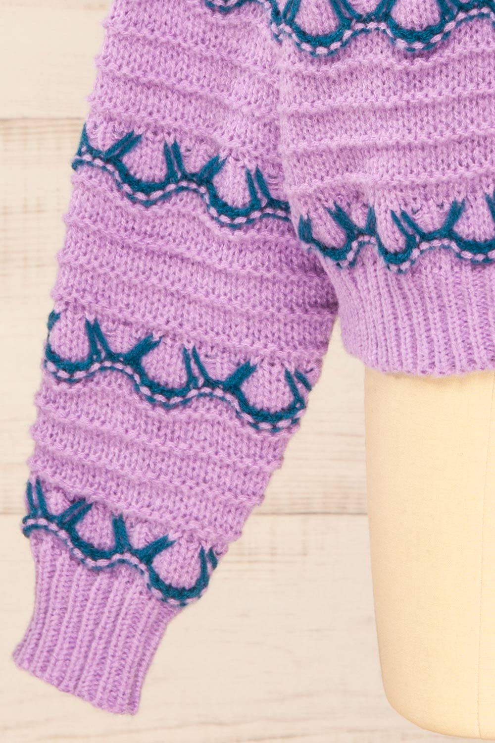 Alfreton Purple Round Mock Knit Sweater | La petite garçonne bottom