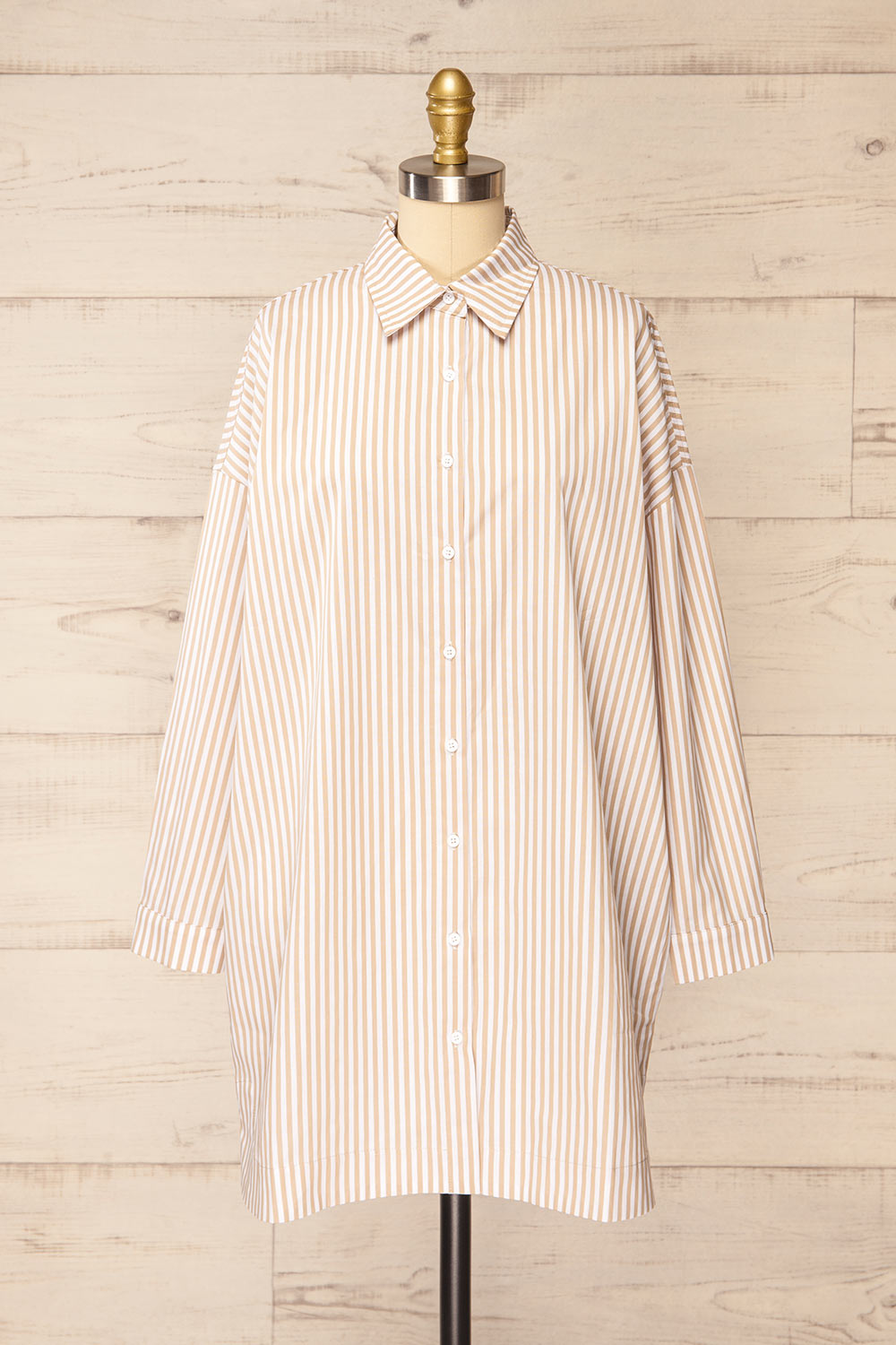 Alistaire Oversized Striped Shirt Dress | La petite garçonne front view
