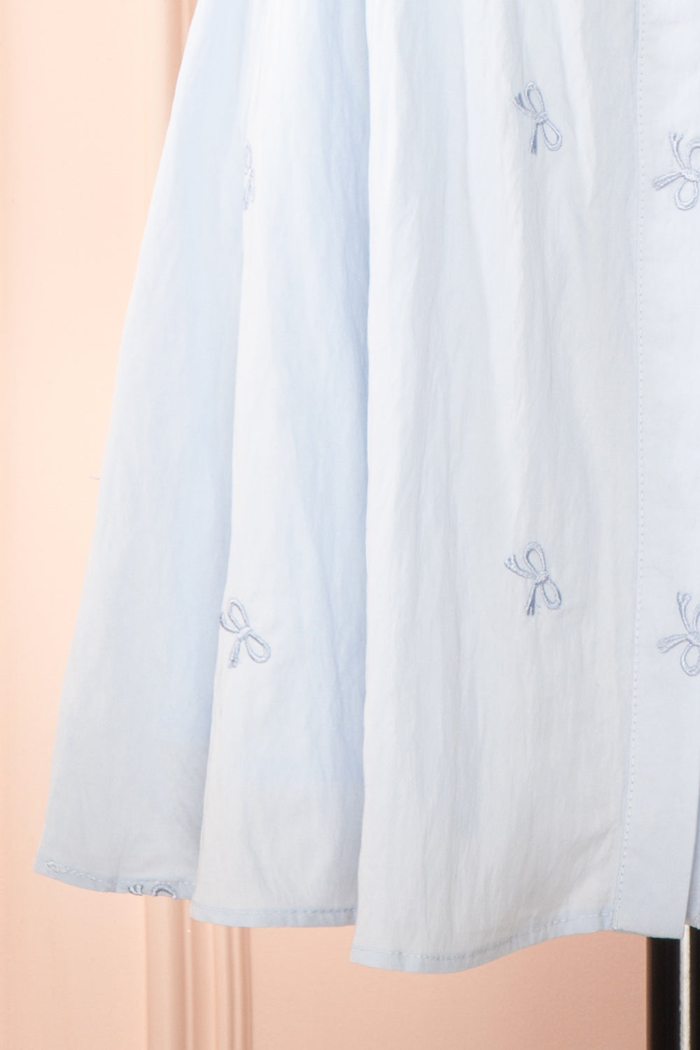 Allegra Short Blue Dress with Bow Embroidery | Boutique 1861 bottom