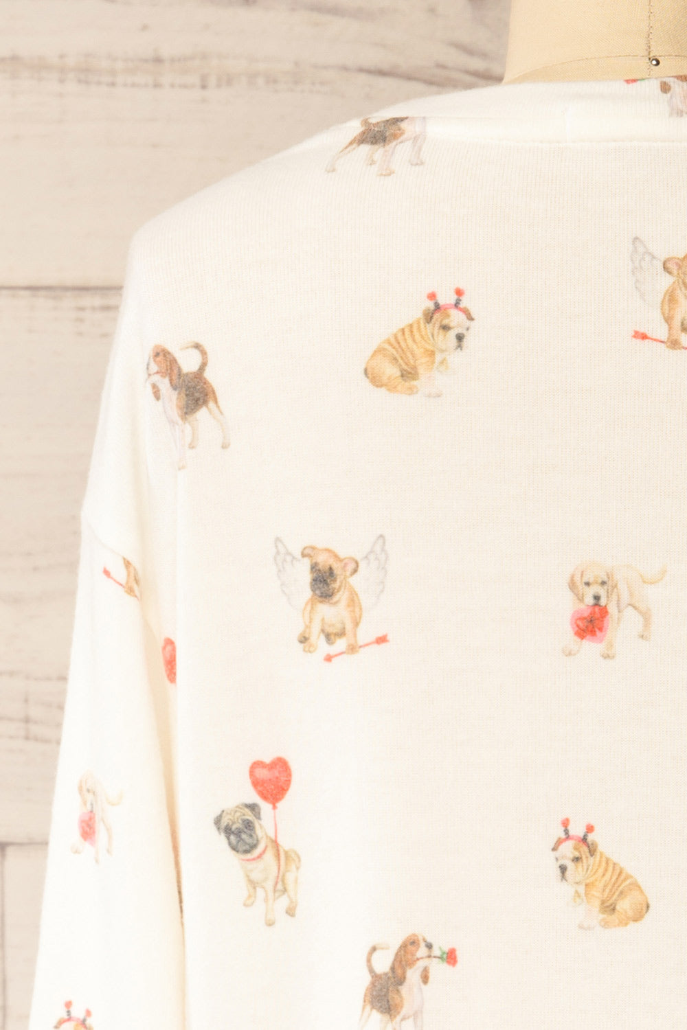 Almora White Long Sleeves Top with Dog Print | La petite garçonne back