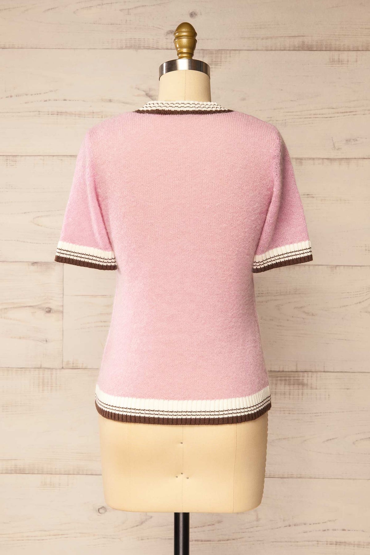 back view of Altamira Pink Short Sleeved Sweater at La petite garçonne