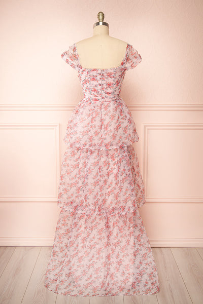 Althea Tiered Floral Maxi Dress | Boutique 1861 back view