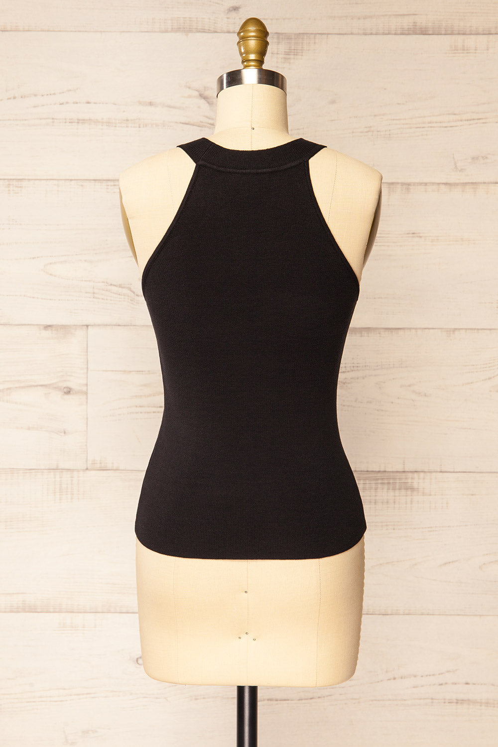 Altrincham Black Halter Neck Knit Top | La petite garçonne back view