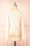 Alverine Knitted Ivory Top w/ Drawstrings | Boutique 1861 back view