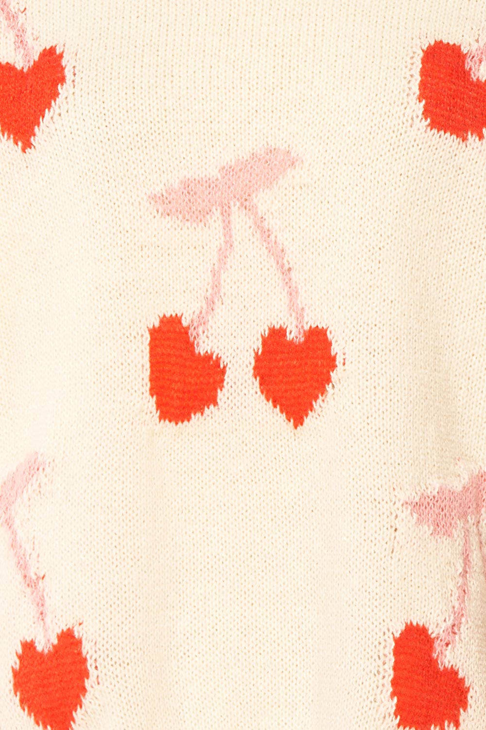 Alvina Ivory Knit Sweater with Heart-Shaped Cherries | Boutique 1861 fabric
