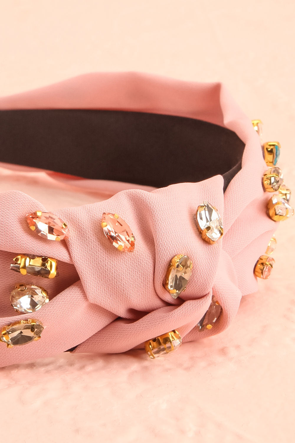 Alvy Pink | Headband w/ Multicolor Crystals flat close-up