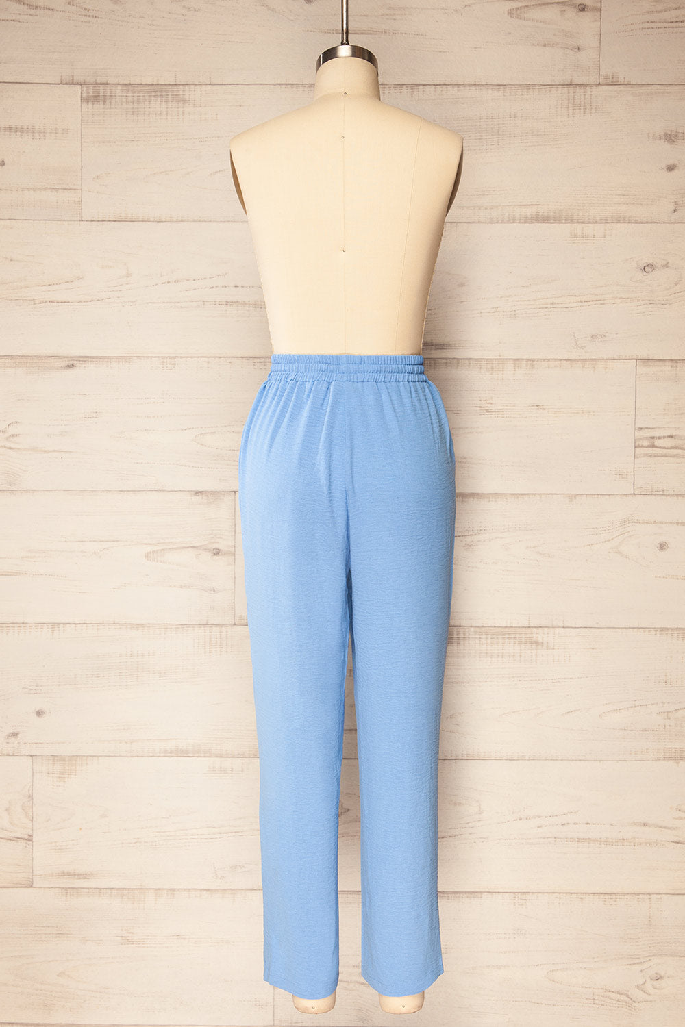 Alycia Blue Flowy Straight-Leg Pants | La petite garçonne back